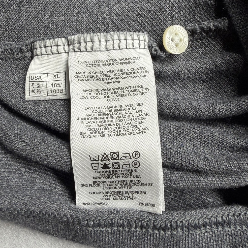 Brooks Brothers 1818 Performance Polo Men's XL Gray Slim Fit Cotton - Picture 7 of 8